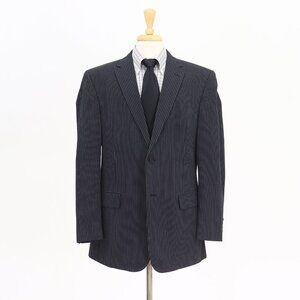 Jos. A. Bank 44L Navy Striped 2-Button Sport Coat Blazer Jacket O413